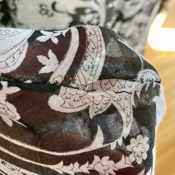 VOLUP 1970s Black And White Psychedelic Paisley Maxi Dress Hostess Pinup - Picture 15 of 15